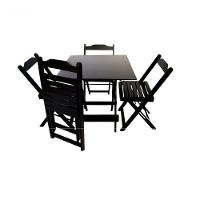 Conjunto Mesa Dobrável 70X70 Com 4 Cadeiras Preta - 3