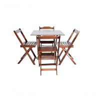 Conjunto Mesa Dobrável 70X70 Com 4 Cadeiras - 8