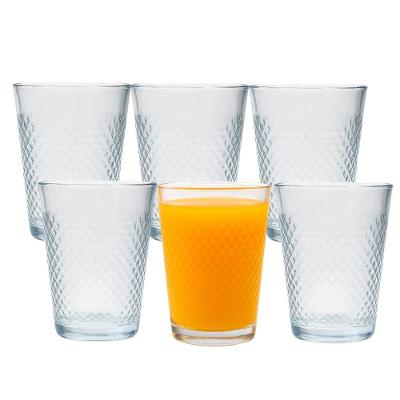 Jogo 6 Copo De Vidro 200ml Suco Refrigerante água Diamond Cut Fratelli