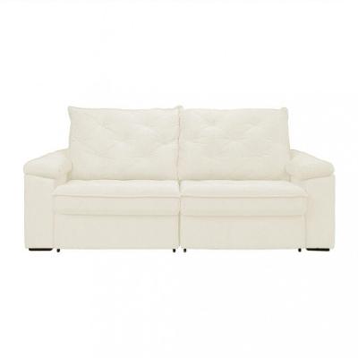Sofá Para Sala Reclinável Estofado Miami 210cm Boucle Nature
