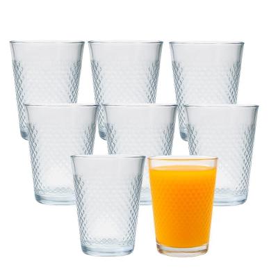 Jogo 8 Copo De Vidro 200ml Suco Refrigerante água Diamond Cut Fratelli