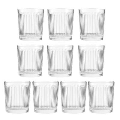 Jogo 10 Copo De Vidro Transparente Down Line 360ml Em Casa Tem