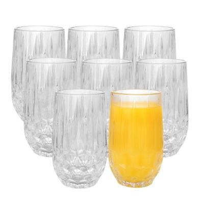 Jogo 8 Copo Alto De Vidro Para água Suco Transparente Galway 350ml Wolff