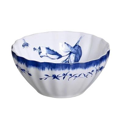 Bowl Para Sopa Tigela De Cerâmica Azul E Branco Demoiselle Scalla 650ml