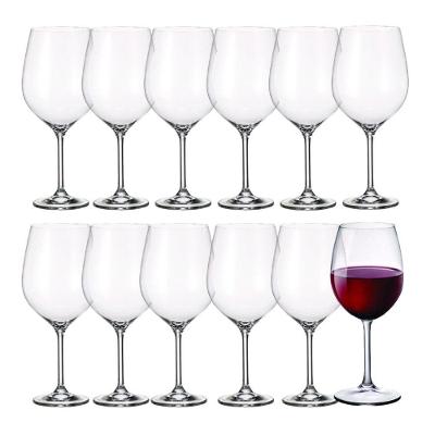 Jogo 12 Taça Para Vinho Tinto 740ml Em Cristal Transparente Wolff