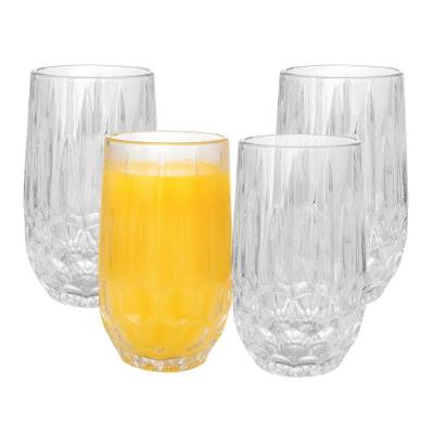 Jogo 4 Copo Alto De Vidro Para água Suco Transparente Galway 350ml Wolff