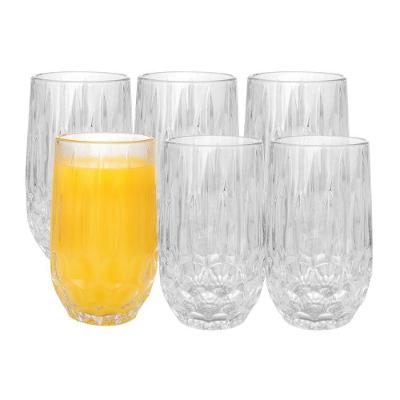 Jogo 6 Copo Alto De Vidro Para água Suco Transparente Galway 350ml Wolff