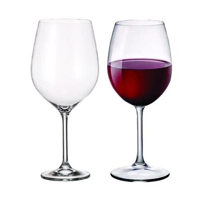 Jogo 2 Taça Para Vinho Tinto 740ml Em Cristal Transparente Wolff