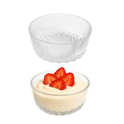 Jogo 2 Bowl De Vidro Pote Para Sobremesa Clear Diamantino 260ml Em Casa Tem