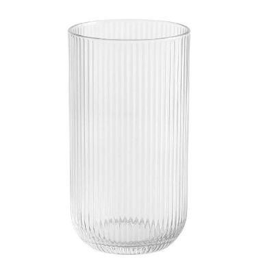 Copo De Vidro Alto Para água Suco Lines Transparente 430ml Wolff