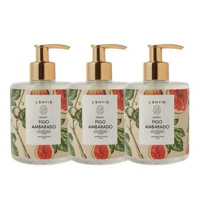 Kit 3 Sabonete Líquido Figo Ambarado Arabesc Frutal Lenvie 350ml