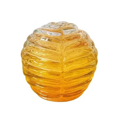 Escultura De Vidro Murano Esfera âmbar Torcello Mek 11,5×11,5cm