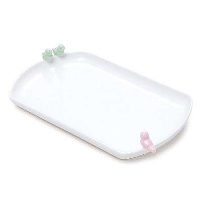 Bandeja Travessa Para Servir De Porcelana Birds Pássaros Wolff 25,5x15cm