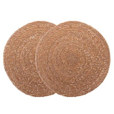 2 Lugar Americano Sousplat Redondo De Fibra Natural Para Mesa Wolff Trançado 37cm
