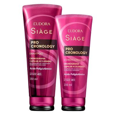 Kit Shampoo E Condicionador Pro Cronology Cronograma Capilar Hidratação Eudora Siàge
