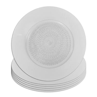 Jogo 6 Prato Raso De Vidro Acquamarine Transparente 22,5cm Class Home