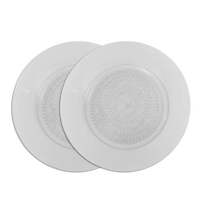 Jogo 2 Prato Raso De Vidro Acquamarine Transparente 22,5cm Class Home