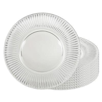 Jogo 10 Sousplat Redondo De Cristal Renaissance Transparente Lyor 31,5cm