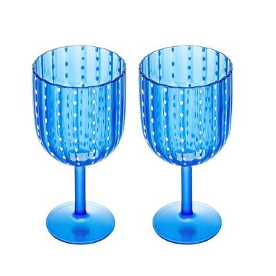 Jogo 2 Taça De Acrílico Para água Orquídea Azul 350ml Wolff