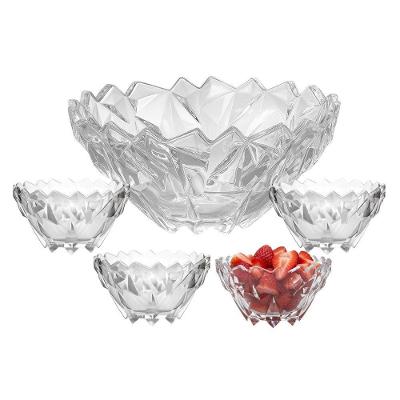 Jogo De Sobremesa Conjunto 4 Bowls Tigelas Potes Transparente Rocks 230ml Em Casa Tem
