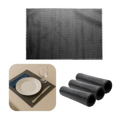 4 Lugar Americano Retângulas Mesa Preto Pvc Antiderrapante Sousplat 45x30cm Lyor