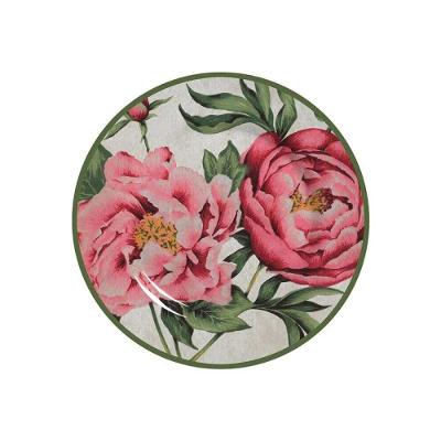 Jogo 4 Pratos Sobremesa Flores Peônia 20cm Alleanza 1ª Linha