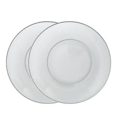 Jogo 2 Prato Raso De Vidro Gema Plus Transparente 25cm Class Home