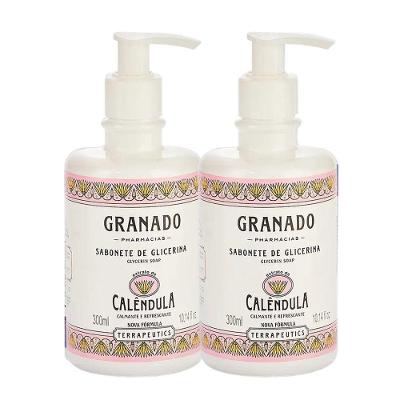 Kit 2 Sabonete Líquido Sabonete Líquido Granado Calêndula Mãos Corpo Terrapeutics 300ml