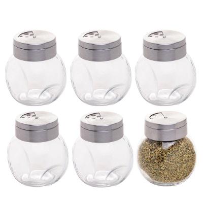 Kit 6 Pote De Vidro Porta Temperos De Vidro Transparente Com Tampa Inox 200ml Lyor