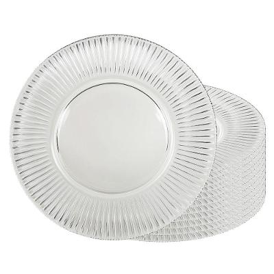 Jogo 12 Sousplat Redondo De Cristal Renaissance Transparente Lyor 31,5cm