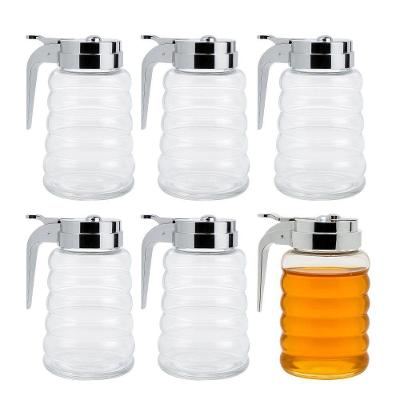 Kit 6 Meleira Pote Porta Mel De Vidro Com Tampa De Metal 280ml Lyor