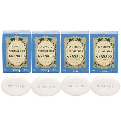 Kit 4 Sabonete Antisséptico Granado Em Barra 90g Sport Vegetal