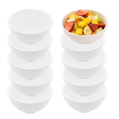 Jogo 10 Bowl De Porcelana Tigela Caldo Sopa Porções Branco Clean 330ml Lyor