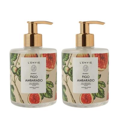 Kit 2 Sabonete Líquido Figo Ambarado Arabesc Frutal Lenvie 350ml