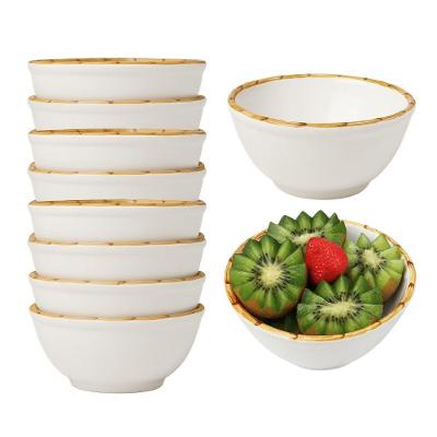 Jogo 10 Bowl Tigela Cumbuca Branco Para Sopa Caldos Bambu Cerâmica Scalla 500ml