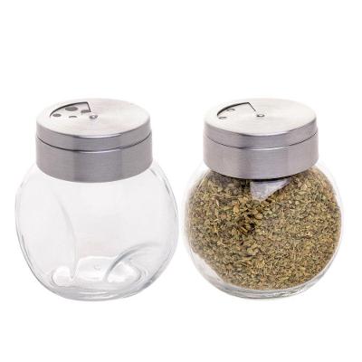 Kit 2 Pote De Vidro Porta Temperos De Vidro Transparente Com Tampa Inox 200ml Lyor