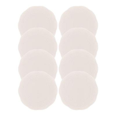 Jogo 8 Prato De Sobremesa Porcelana New Bone Butterfly Branco Off White Lyor 19cm