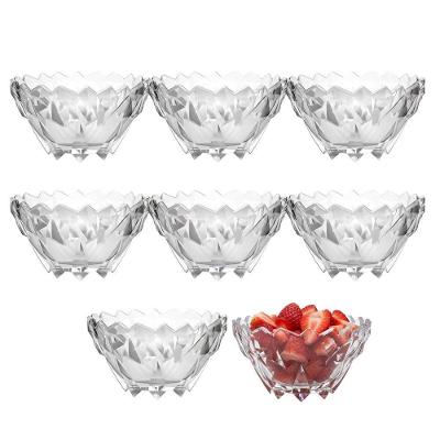 Jogo 8 Bowl De Sobremesa Pote Tigela De Vidro Transparente Rocks 230ml Em Casa Tem