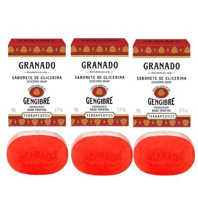Kit 3 Sabonete Granado Gengibre Em Barra Vegetal Glicerina 90g