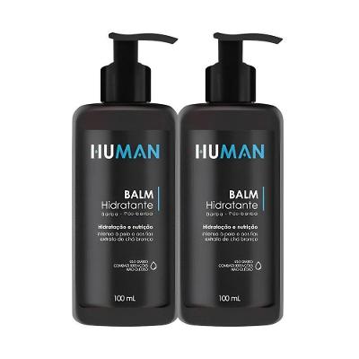 Kit 2 Creme Balm Para Barba Hidratante Facial Pós-barba Nutrição Human 100ml