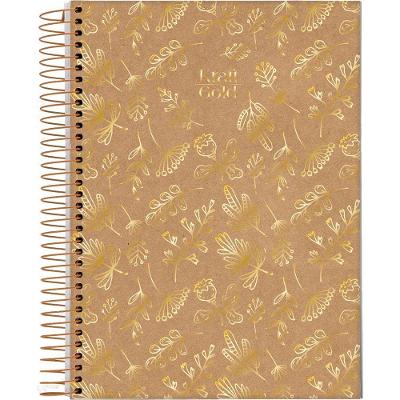 Caderno Espiral Capa Dura Colegial Kraft Gold 10 Matérias 160 Folhas Jandaia Estampa 4