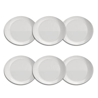 Jogo De Prato Raso 30x26cm Branco - Arcoroc Steak (6 Peças)