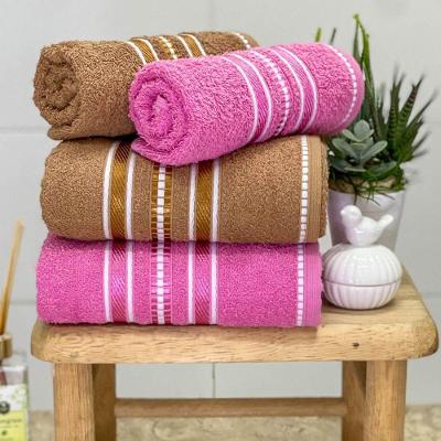 Jogo De Toalha Classic 4 Peças Rosa/avelã