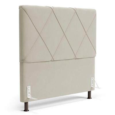 Cabeceira Cama Box Casal Queen Size Mel 160cm Com Frame Veludo Bege - Abmaza