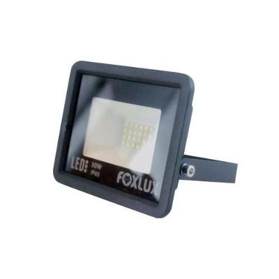 Refletor Led 30w 3000k Foxlux Bivolt - Corpo Alumínio - Vidro Temperado - Ip65