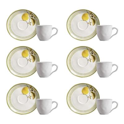 Conjunto de Xícara de Cafezinho Bio Lemon em Cerâmica Stoneware para Mesa Porto Brasil