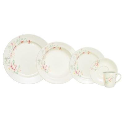 Aparelho de Jantar Primavera Suave 30 Peças Porcelana Branco Schmidt