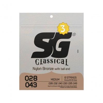Encordoamento Violão Nylon Bronze Medium Pack C-3 Sg