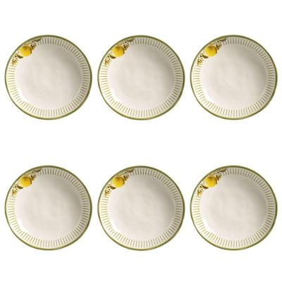 Conjunto de Pratos Fundos Bio Lemon 6 Peças Cerâmica Branco para Uso Diário Porto Brasil