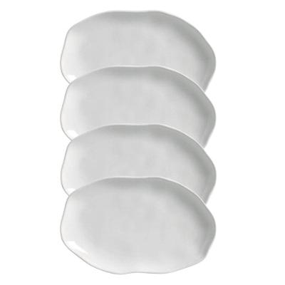 Conjunto Com 04 Travessas Oval Rasa Média 30x20 Cm Orgânico New White Porto Brasil